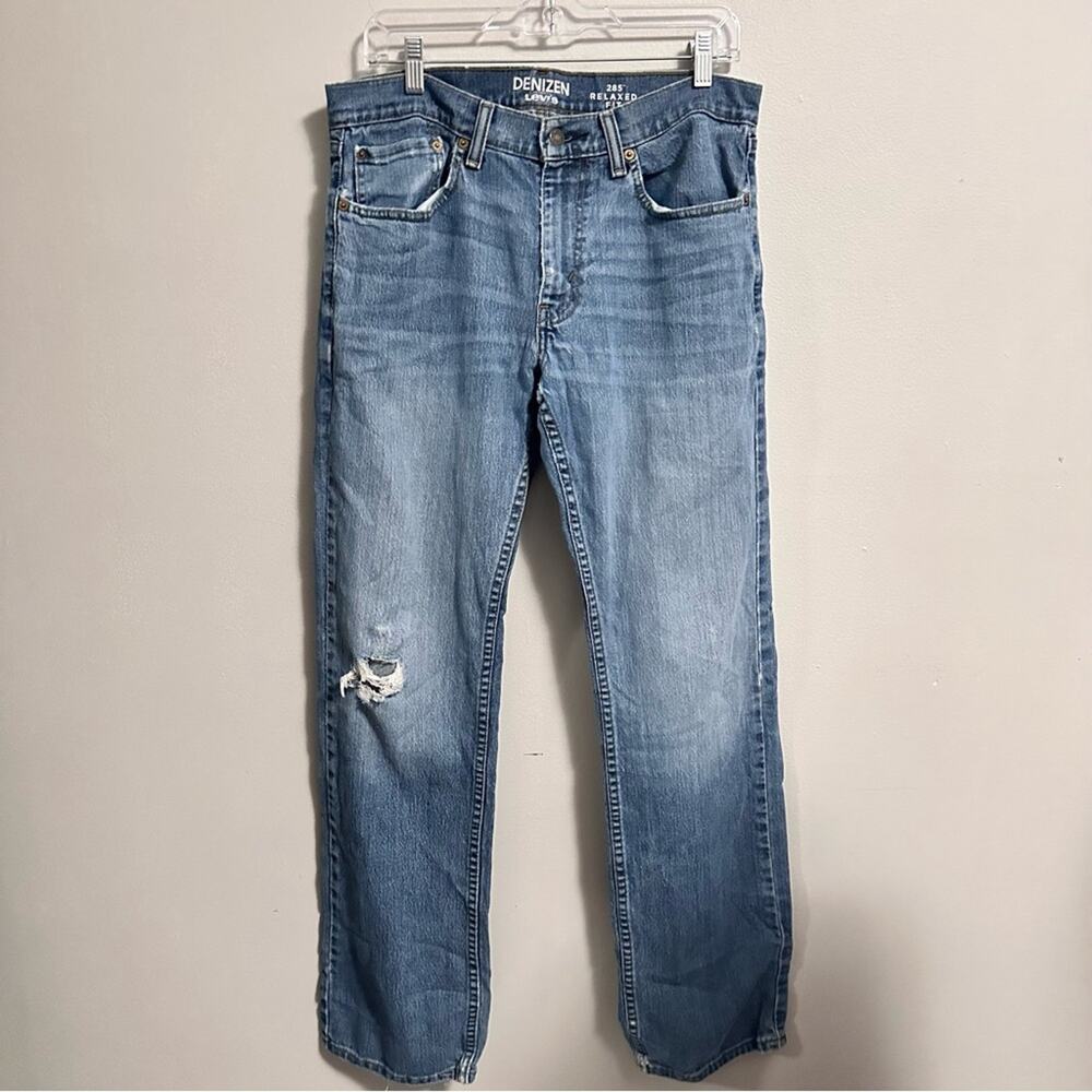 Levi’s Denzien 285 Relaxed Fit Light Wash Distressed Jeans Men’s 32x34